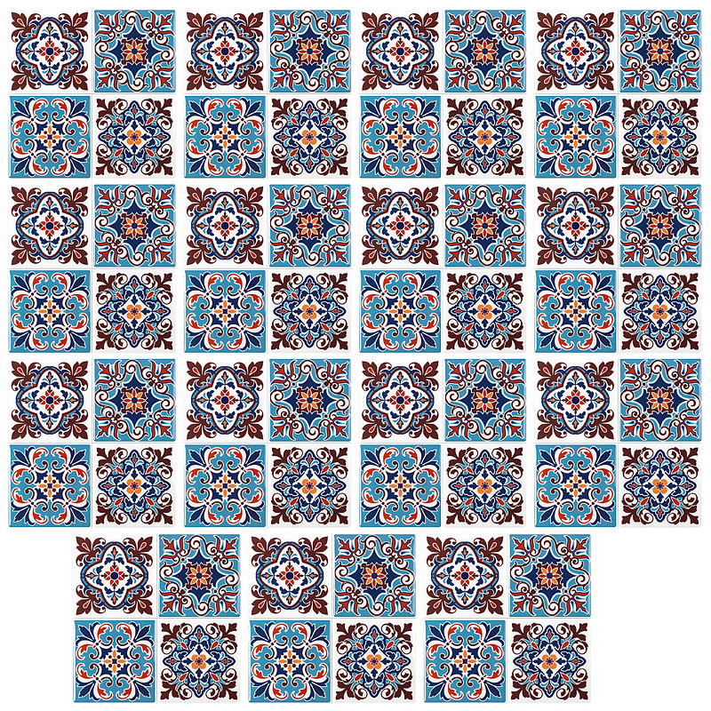 Selbstklebende 3D-Mandala-Fliesenaufkleber, 25,5 x 25,5 cm, 15er-Set
