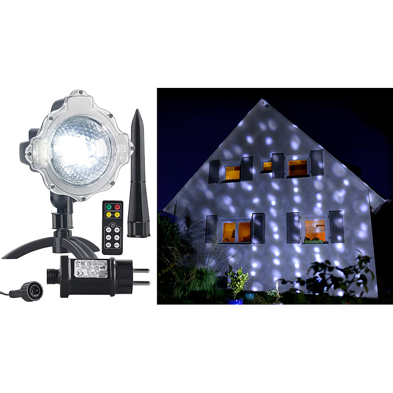 LED-Kugellampe mit Schneefall-Effekt und Ausschalt-Timer, weiß, IP44