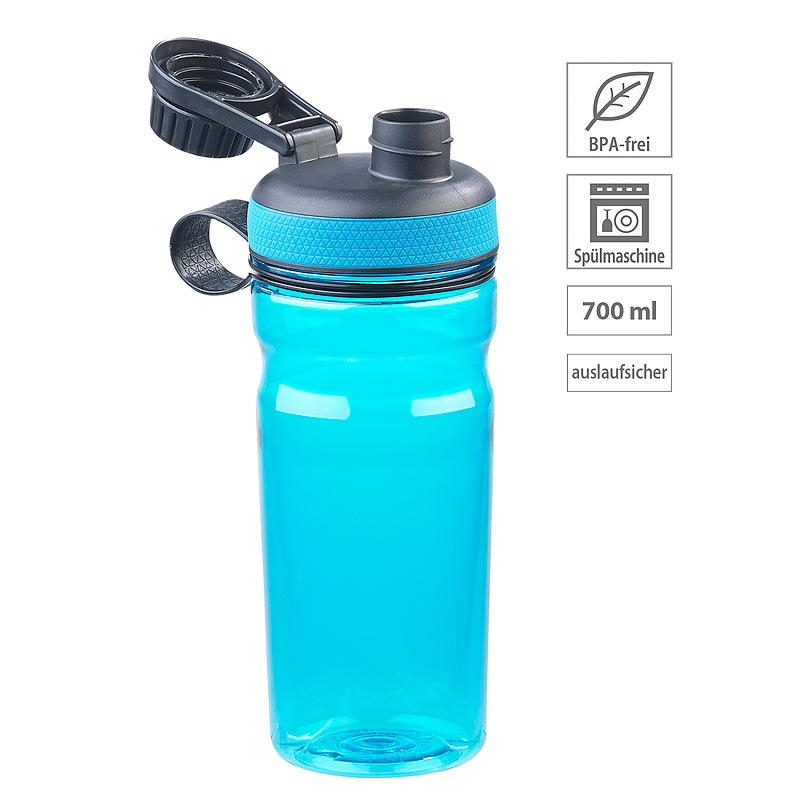 BPA-freie Sport-Trinkflasche, 700 ml, auslaufsicher, blau