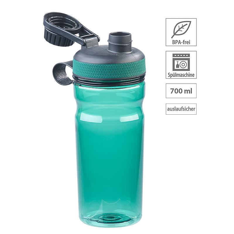 BPA-freie Sport-Trinkflasche, 700 ml, auslaufsicher, grün