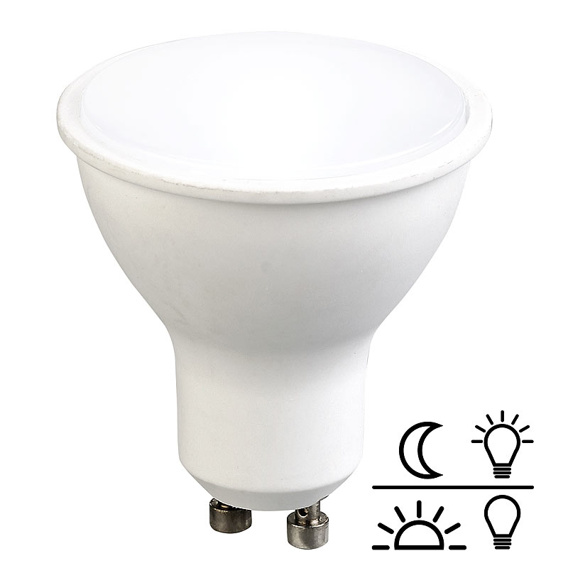 LED-Spot GU10 mit Lichtsensor, weiß 4000 K, 5 Watt, 300 Lumen