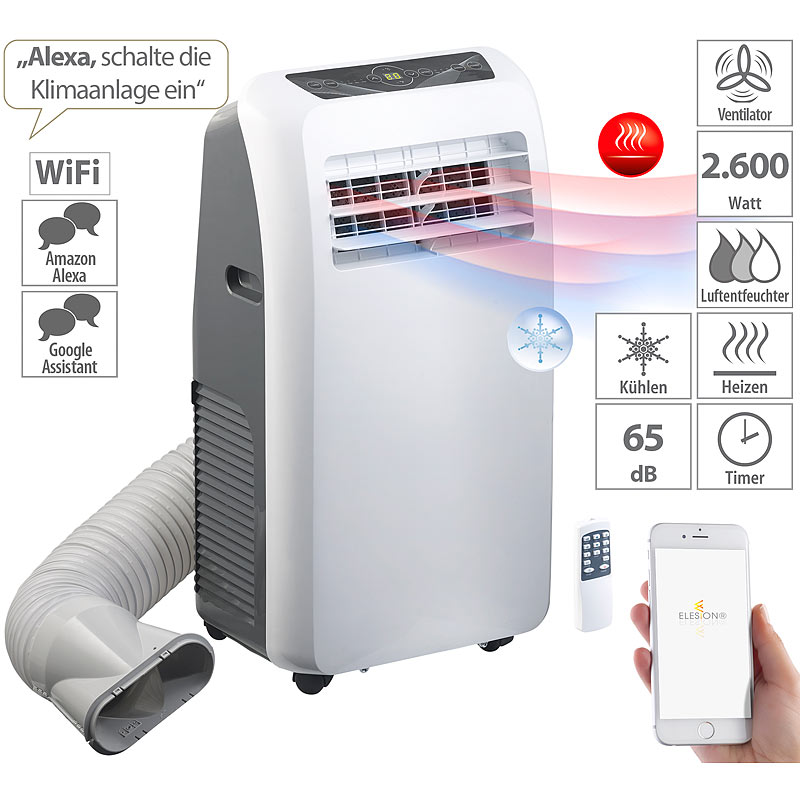Klimaanlage, Heiz-Funktion, 12.000 BTU/h, 3.500 W, WLAN, App-Steuerung
