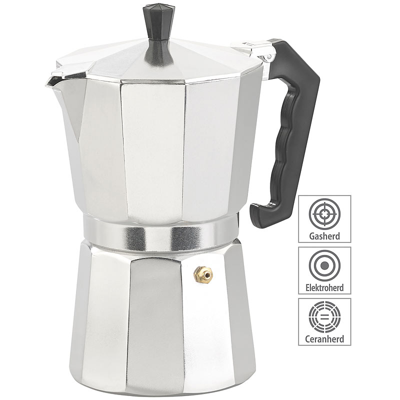 Espresso-Kocher für 9 Tassen, 400 ml, für Gas- & Eletroherde geeignet