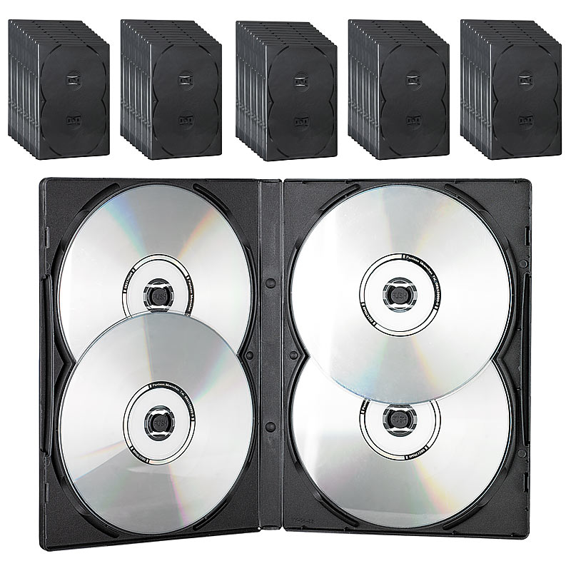 CD/DVD Soft Hülle für 4 DVDs 50er-Set schwarz