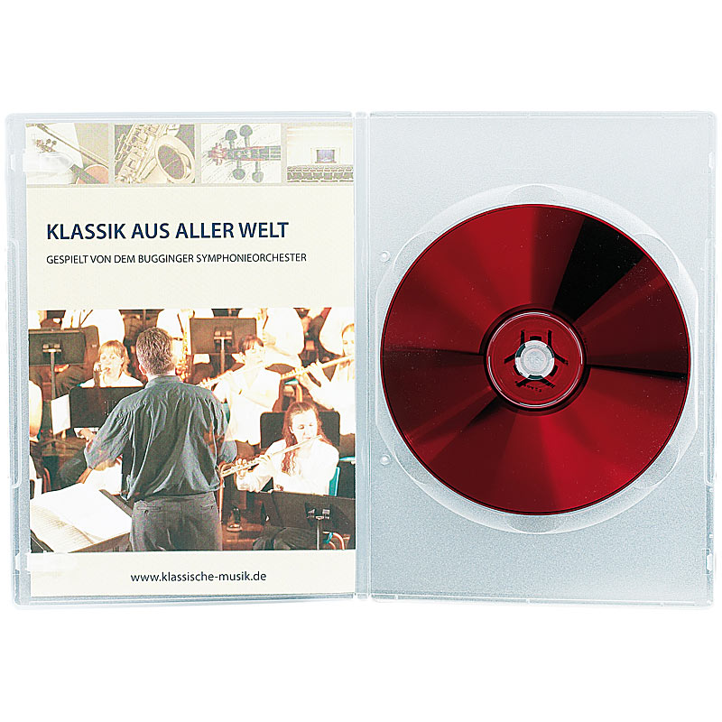 DVD Hüllen ohne Tray: DVD Slim (7 mm) Einzel Box 10er-Set transparent