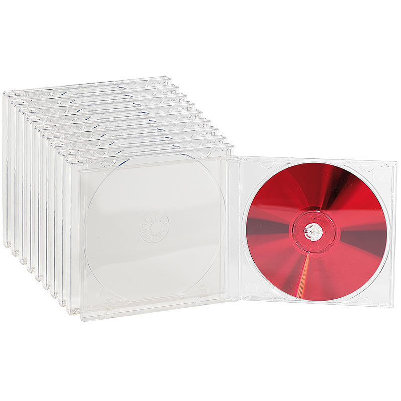 CD Jewel Boxen im 10er-Set, klares Tray