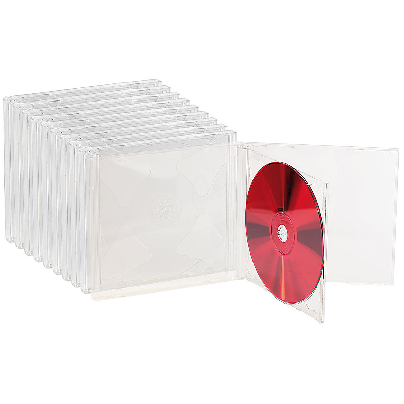 Doppel CD Jewel Boxen im 10er-Set, klares Tray