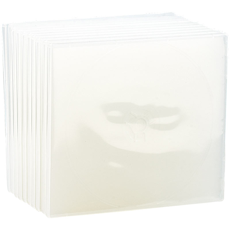 Doppel CD Slim Soft Boxen im 10er-Set, 7 mm, transparent