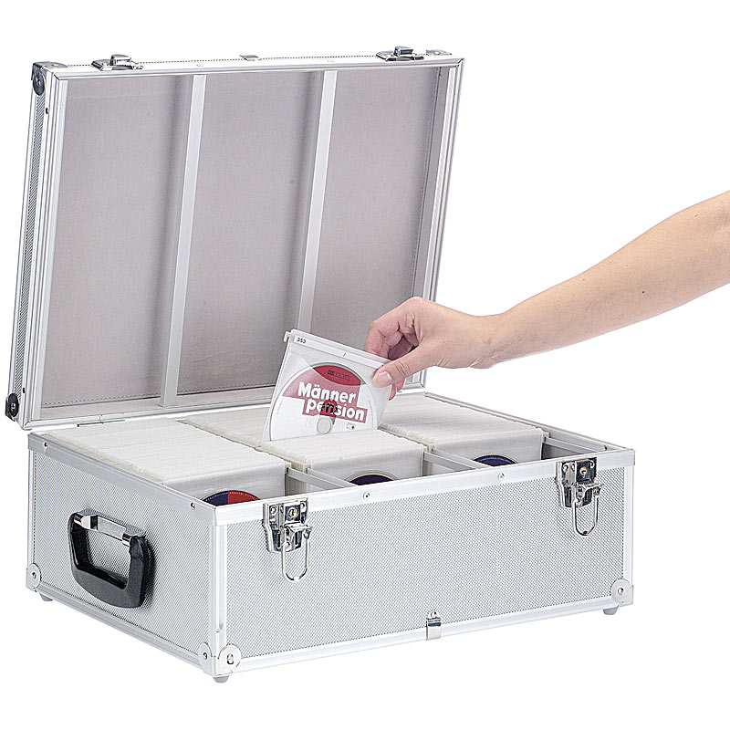 Xcase CD Aufbewahrung: CD/DVD/BD-Koffer für 600 CD/DVD/BDs (CD Box, DJ