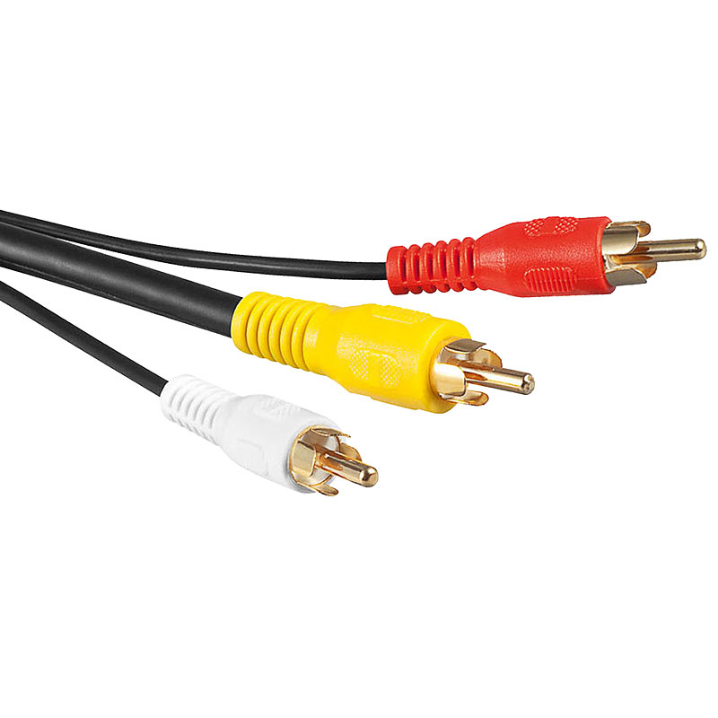Composite-Video-Kabel 3x Cinch-Stecker auf 3x Cinch-Stecker, 1,5 m