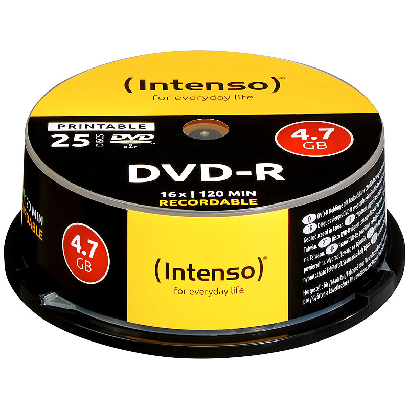 DVD-R 4.7GB 16x printable, 25er-Spindel