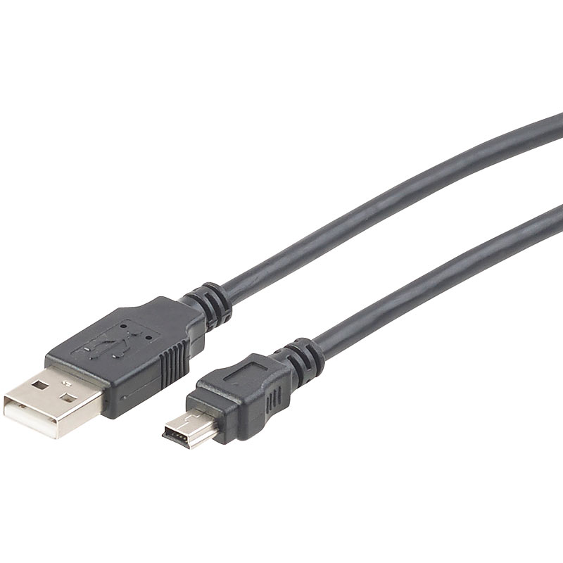 USB-Anschlusskabel A-Stecker auf Mini-B-Stecker, 1,8 Meter