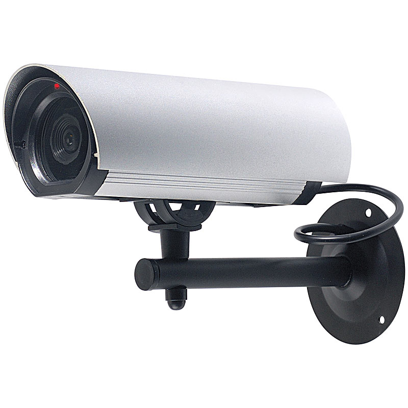 Profi-Überwachungskamera-Attrappe Alu-Gehäuse mit LED