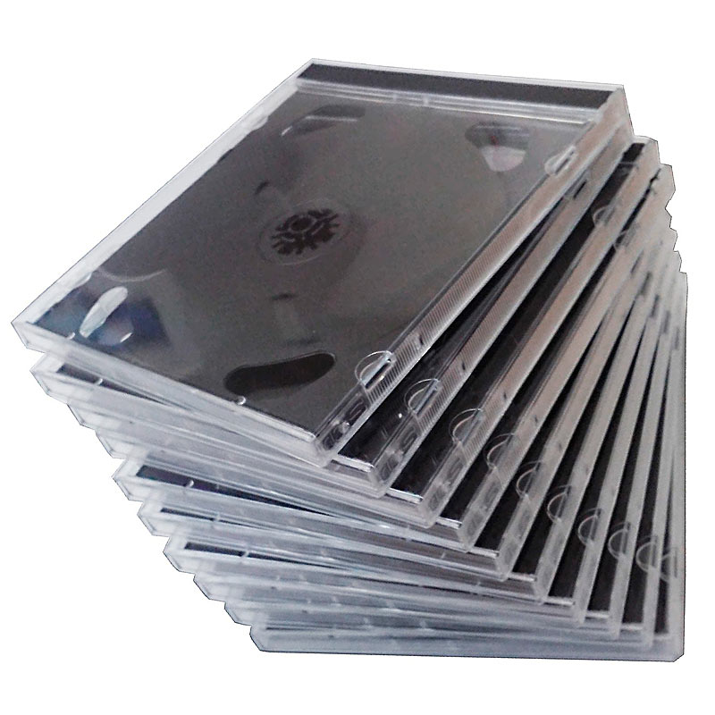 CD Jewel Boxen im 10er-Set, schwarzes Tray