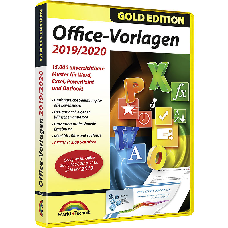 Office-Vorlagen 2019 Gold Edition