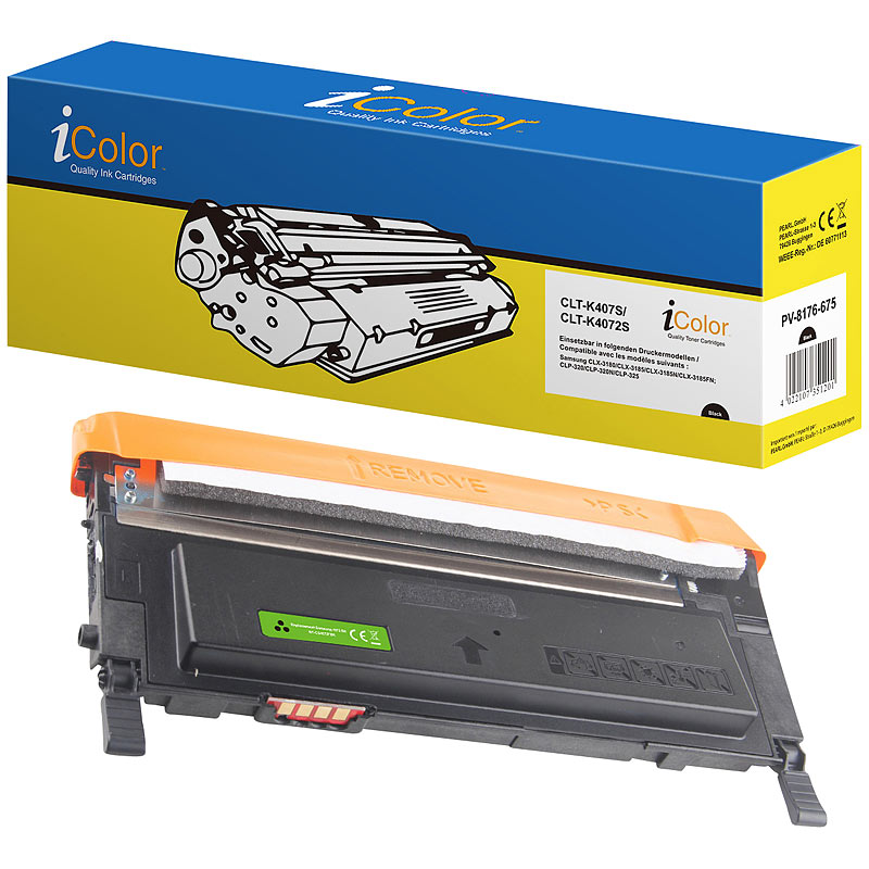 Toner für Samsung CLT-K4072S, schwarz, für z.B.: SAMSUNG CLP 325