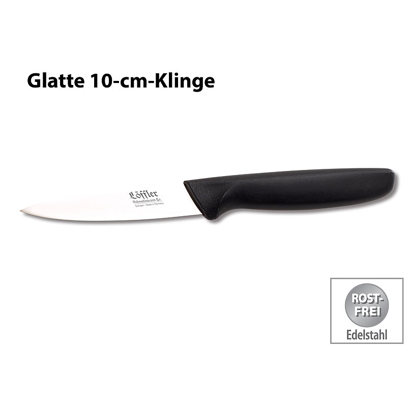 Gemüse-/Obst-/Schälmesser aus Solingen, Edelstahl, glatte 10-cm-Klinge