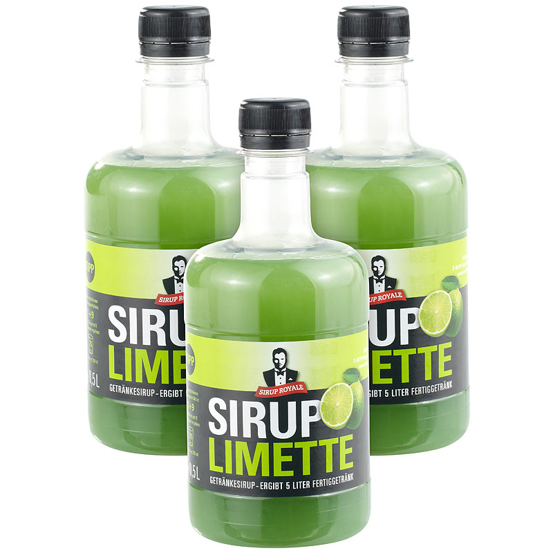 Sirup Royale mit Limetten-Geschmack, 3x 0,5 Liter, PET-Flaschen