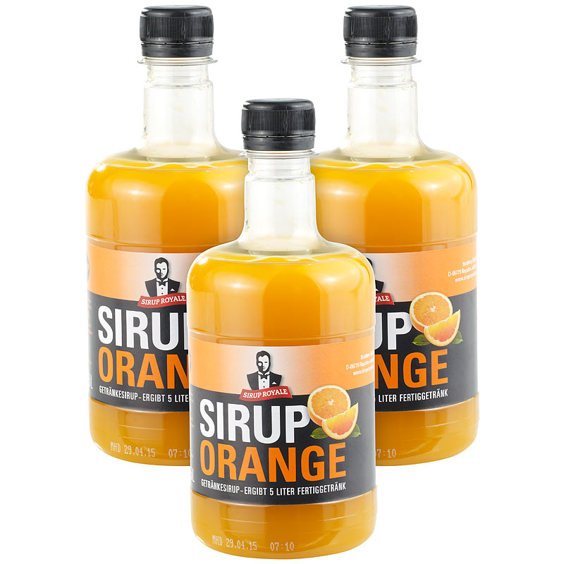 Sirup Royale mit Orange-Geschmack, 3x 0,5 Liter, PET-Flasche