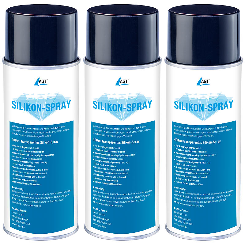 3er-Set Silikonspray, je 400 ml