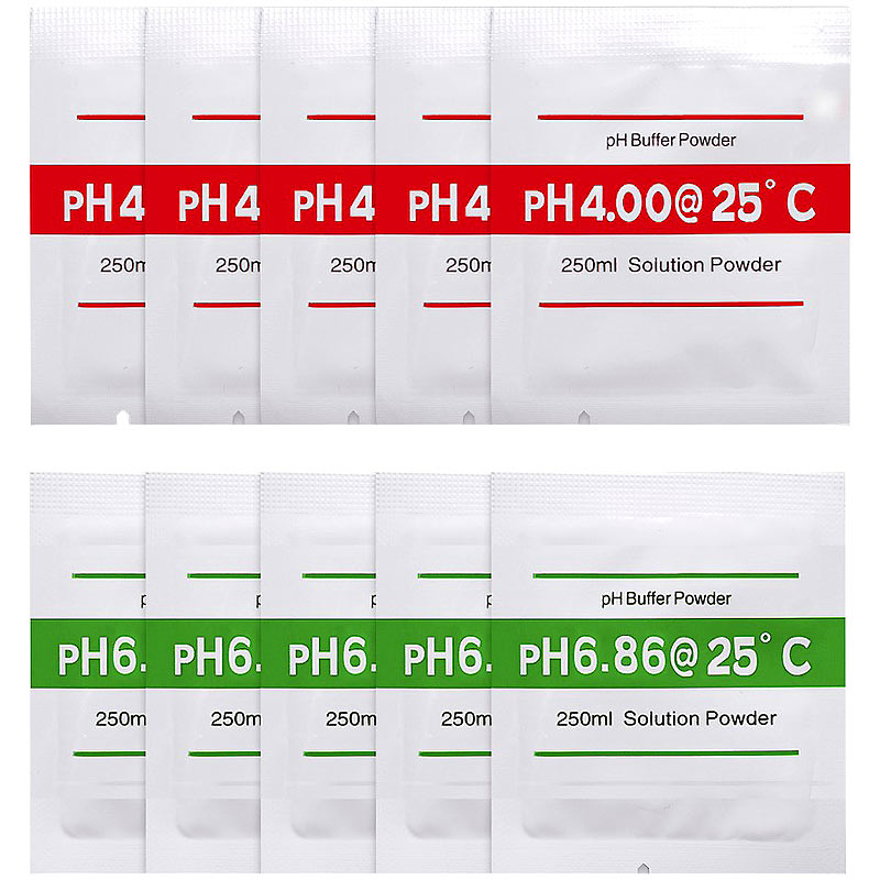 10er-Set Kalibrierlösungen für pH-Wert-Testgeräte, pH 4.00 und pH 6.86