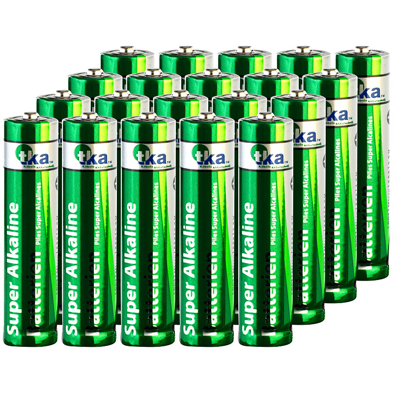 Super-Alkaline-Batterien Micro 1,5V Typ AAA, 20 Stück