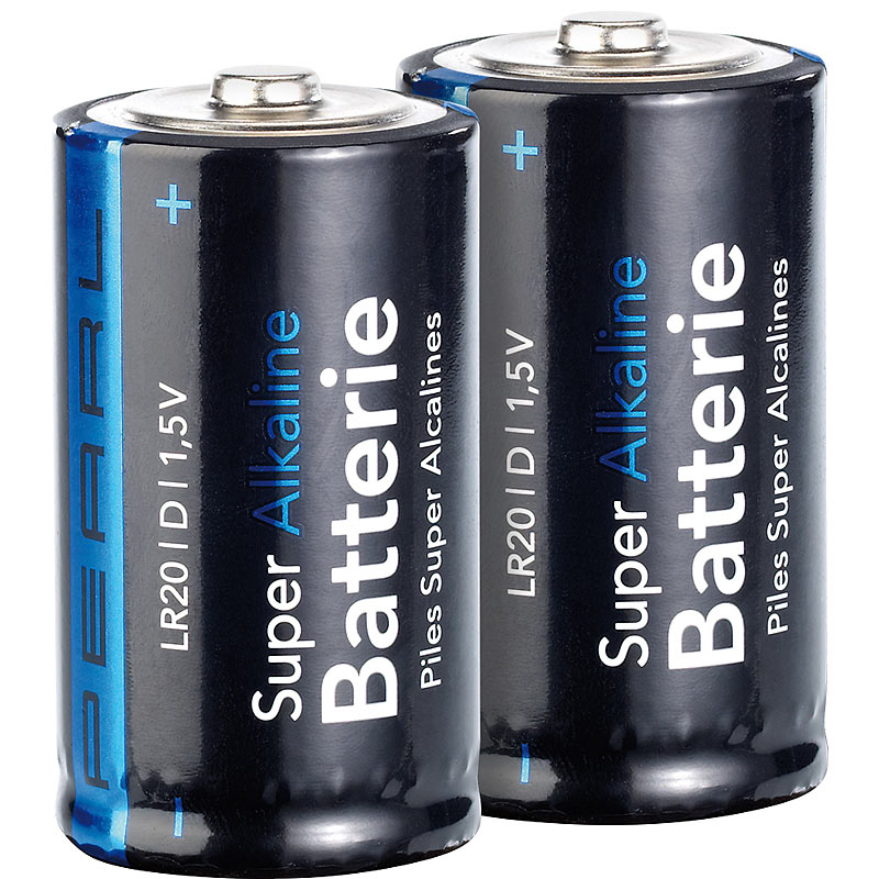 Super Alkaline Batterien Mono 1,5V Typ D im 2er-Pack