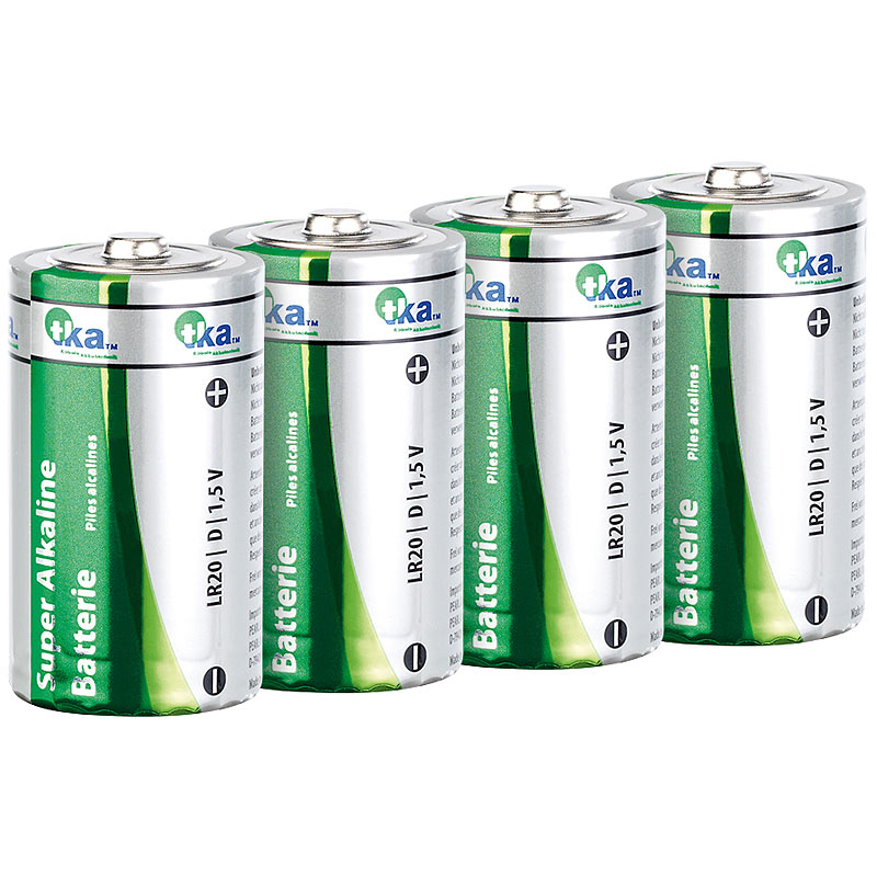 Sparpack Alkaline Batterien Mono 1,5V Typ D im 4er-Pack