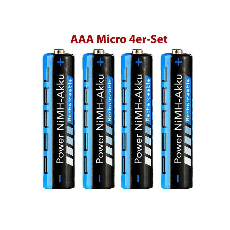 1100 mAh NiMH-Akkus AAA Micro 4er-Set