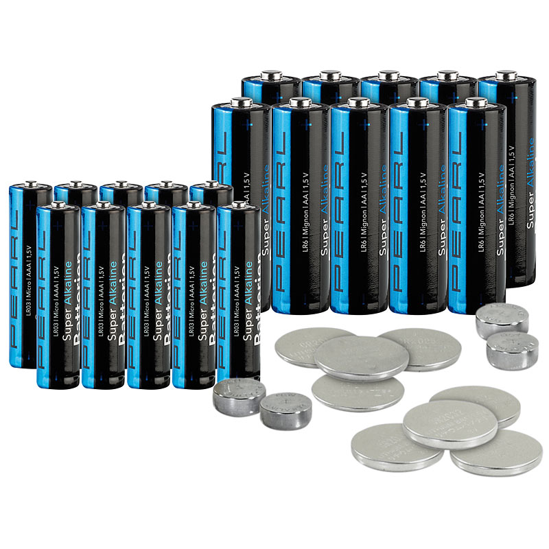 Batterie-Set 32-teilig mit Alkaline- und Lithium-Zellen