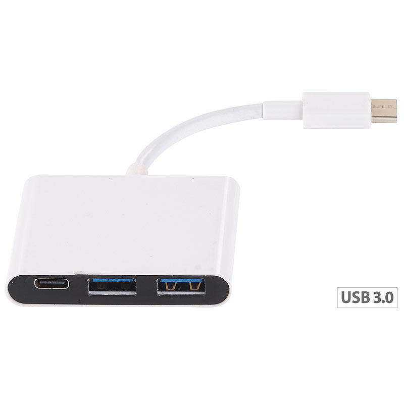 USB-C-Multiport-Adapter mit 2 USB-A-Ports & USB Power Delivery