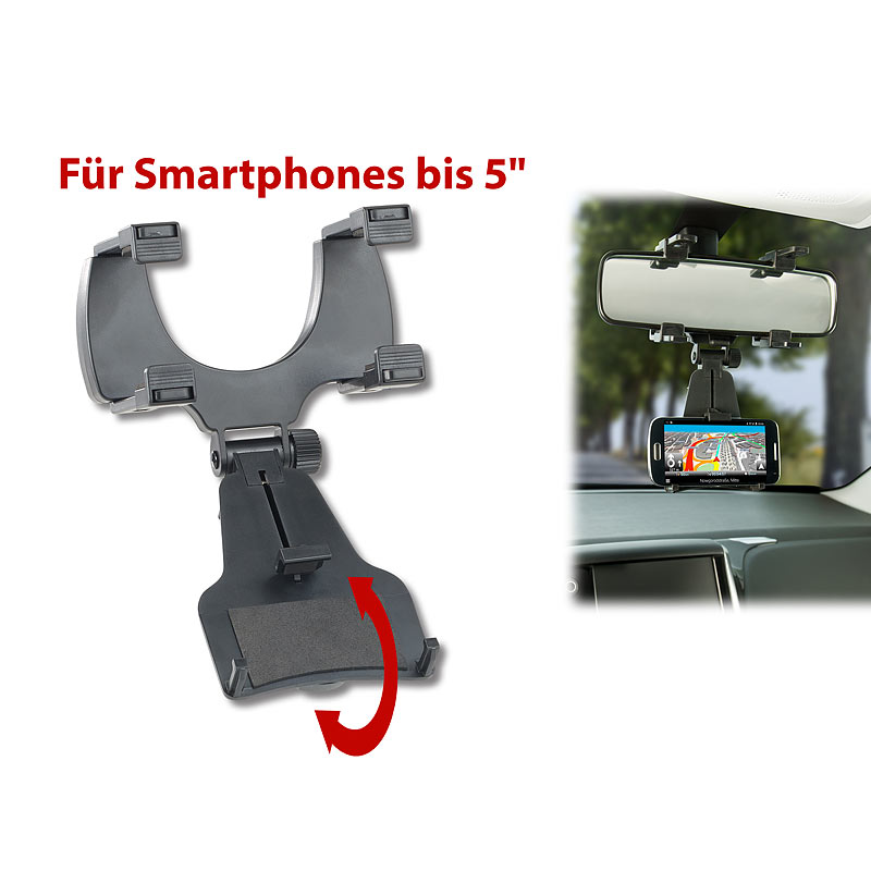 Universal-Kfz-Rückspiegelhalterung für Smartphones bis 12,7 cm (5