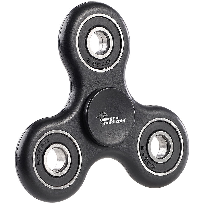 3-seitiger Hand-Spinner mit hochwertigem ABEC-7-Kugellager, schwarz