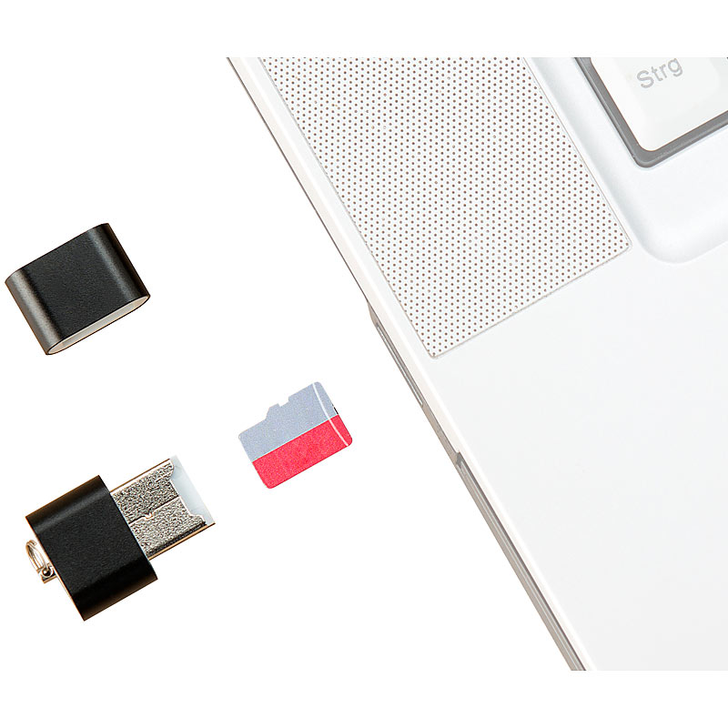 Mini-Cardreader für microSD(HC/XC)-Karten bis 128 GB & USB-Stick