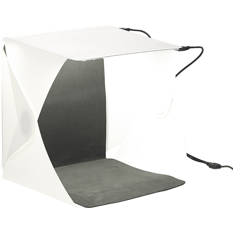 Studio-Lichtzelt, 2 COB-LEDs, 20 Watt, 400 Lumen, 23 x 23 cm, USB