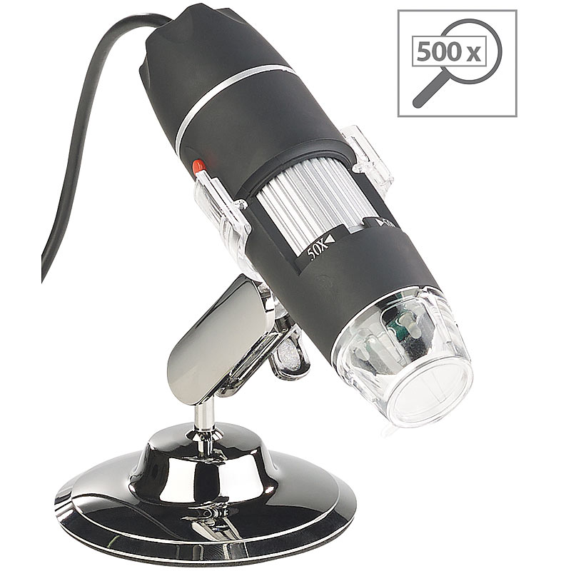 Digitales USB-Mikroskop mit Kamera & Ständer, 1600-fache Vergrößerung