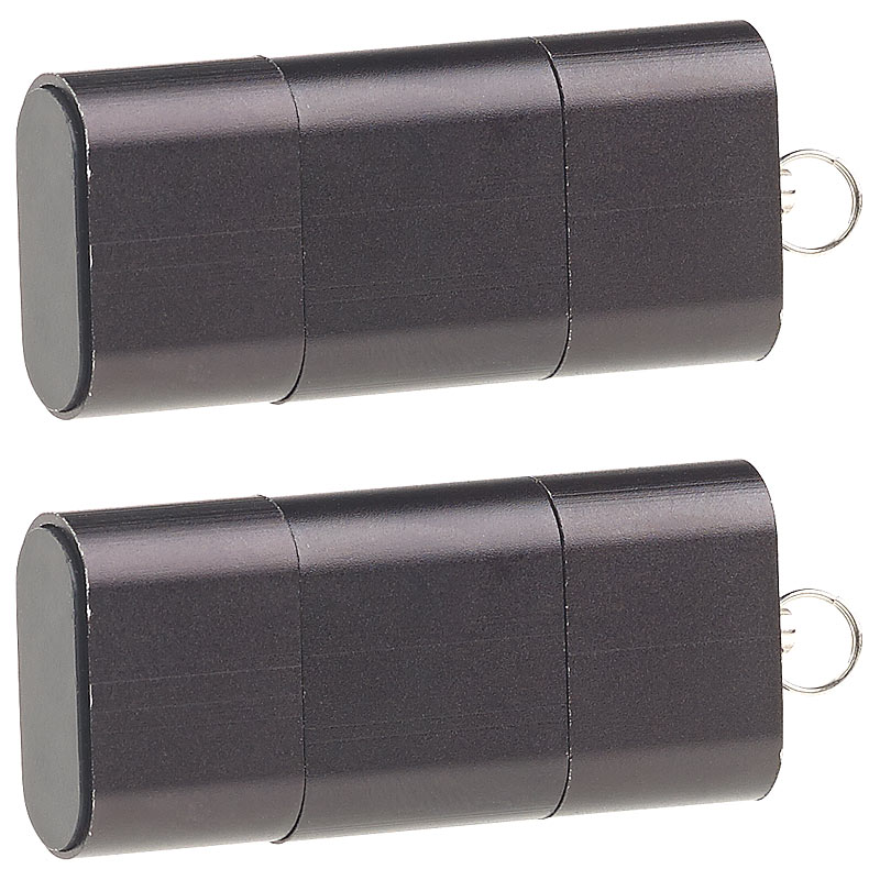 2er-Set Mini-Cardreader & USB-Stick für microSD bis 128 GB, USB A & C