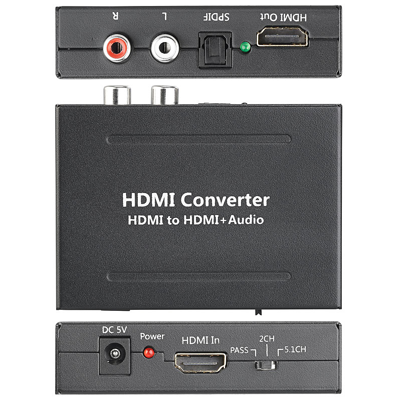 HDMI auf optisch HDMIAudioKonverter mit Cinch und ToslinkKabel eBay