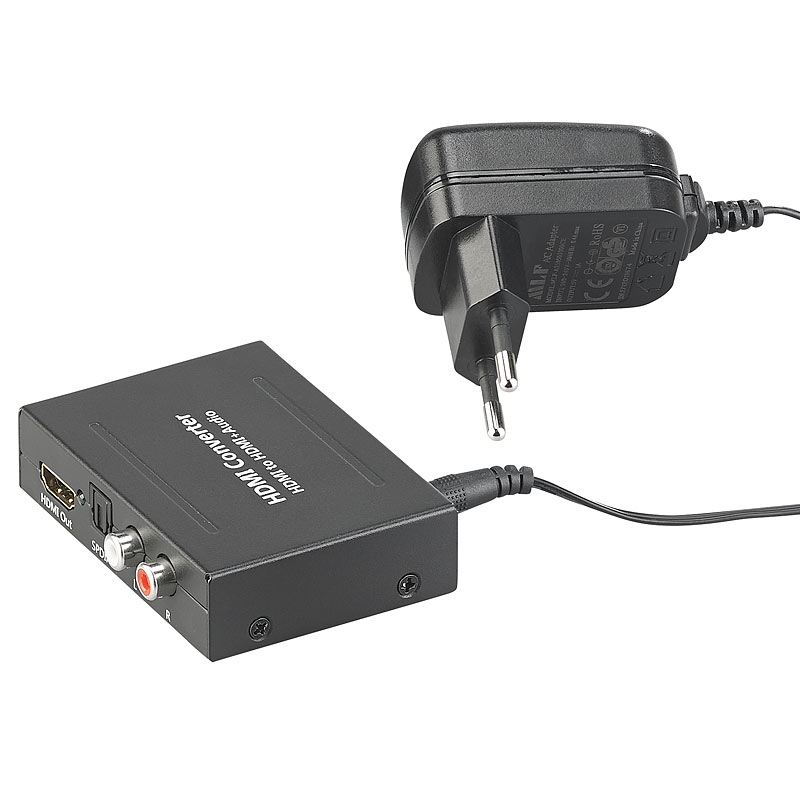 HDMI-Audio-Konverter zu TOSLINK (optisch, 5.1) und Stereo-Cinch (2.0)
