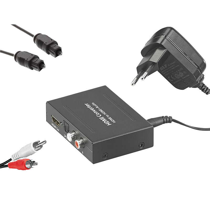HDMI auf optisch HDMIAudioKonverter mit Cinch und ToslinkKabel eBay