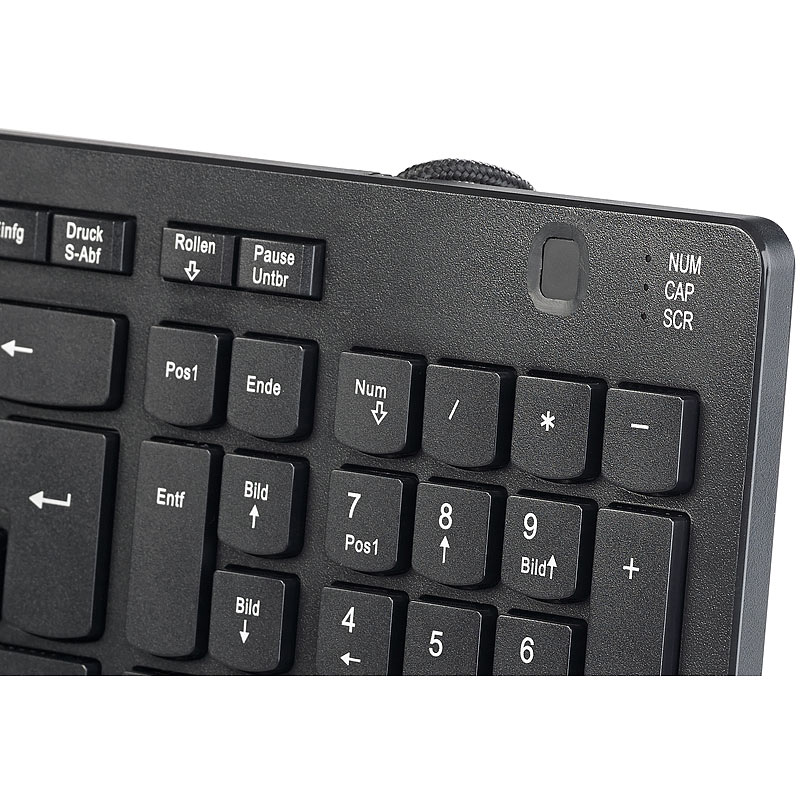 Tastatur USBStandardtastatur mit 360°Fingerabdruck