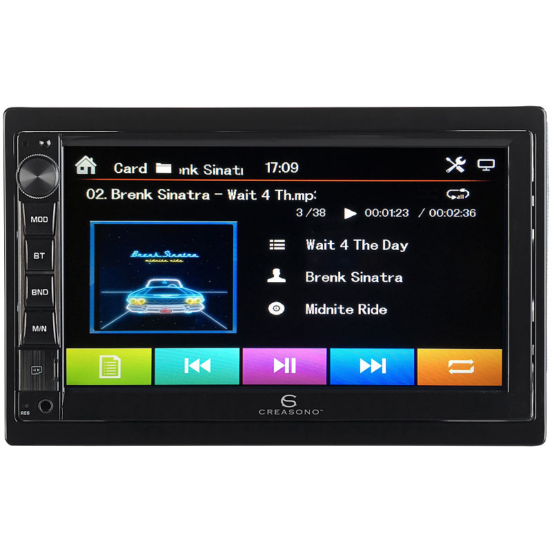 Creasono 2DINMP3Autoradio mit Touchdisplay, Bluetooth