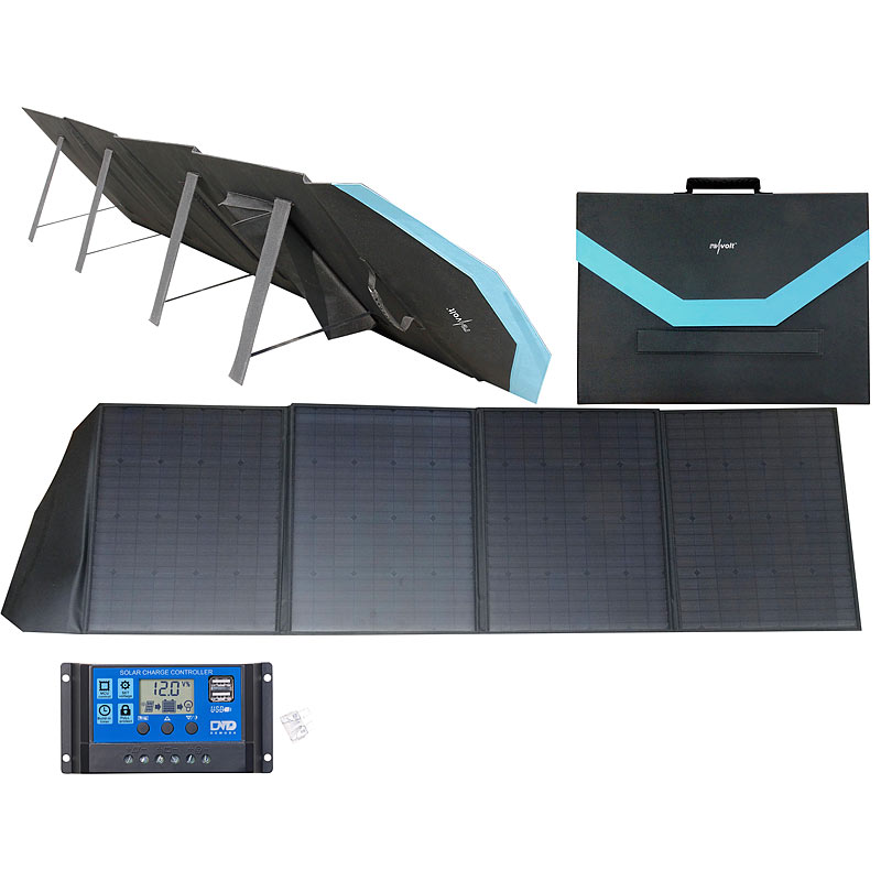 Mobiles, faltbares Solarpanel, 4 Solarzellen, 200 W & Solar-Laderegler
