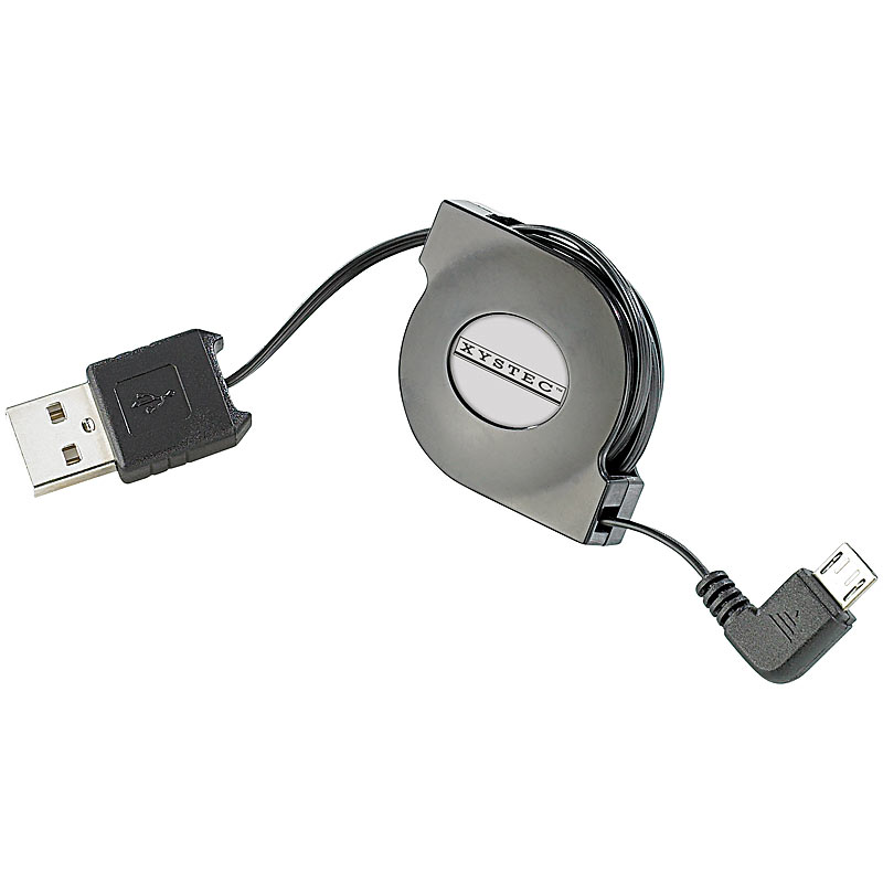 USB-2.0-Adapterkabel Typ A auf Micro-USB 80 cm mit Kabeltrommel