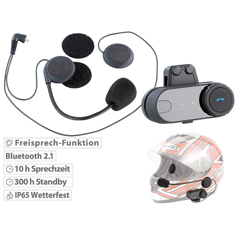 Universal-Headset für Motorradhelme, mit Bluetooth