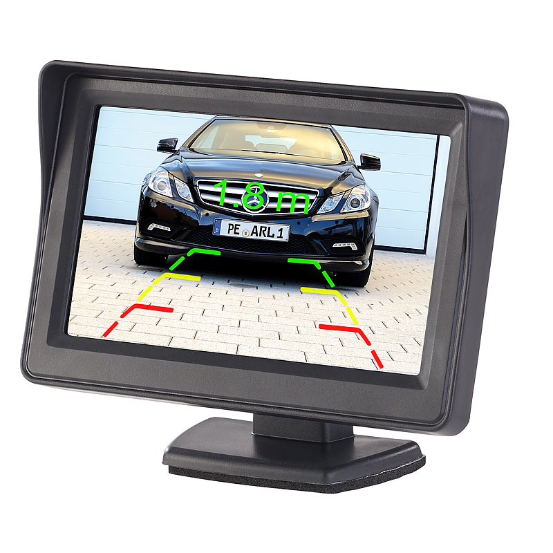 Kfz-Monitor für Rückfahr- & Front-Kamera, LCD-Display mit 10,9 cm/4,3