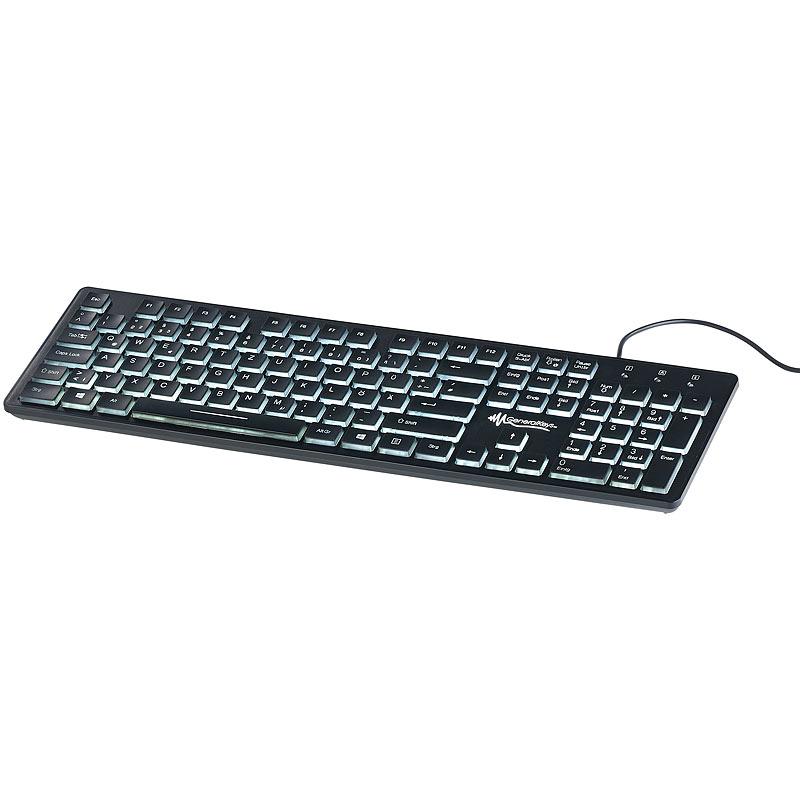 Beleuchtete USB-Tastatur mit Nummernblock, Schweizer Layout (QWERTZ)