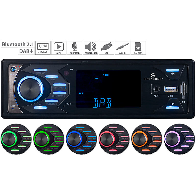 MP3-Autoradio mit DAB+, Bluetooth & Freisprech-Funktion, 4x 45 Watt
