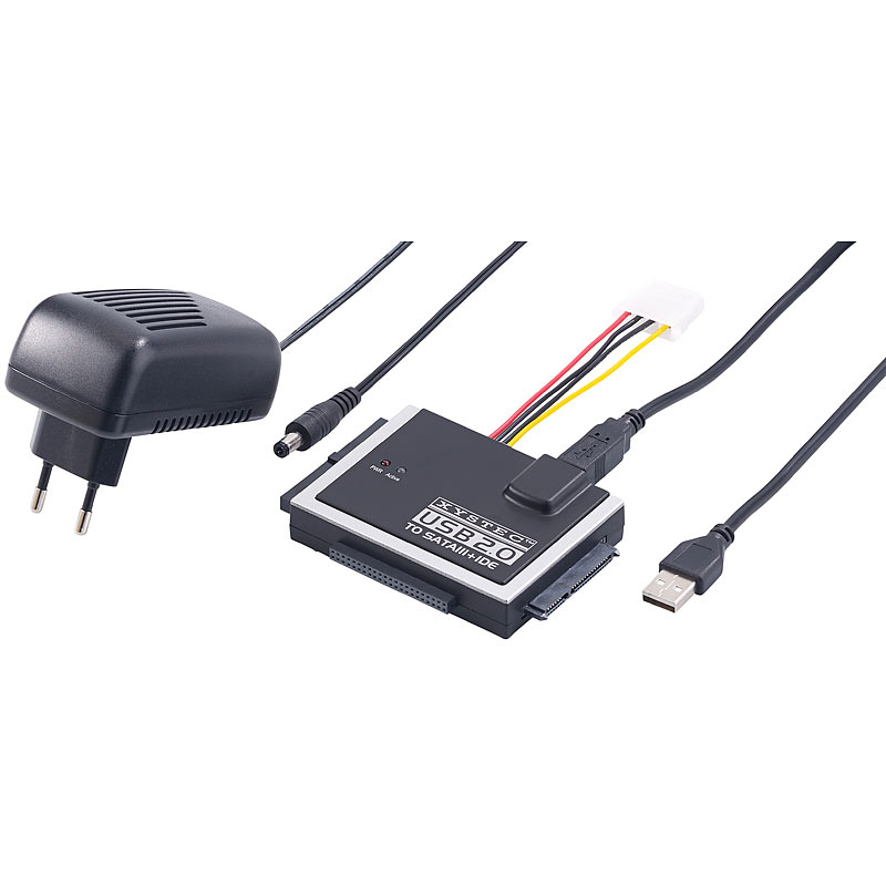 Universal-Festplatten-Adapter IDE/SATA auf USB 2.0, für HDDs & SSDs