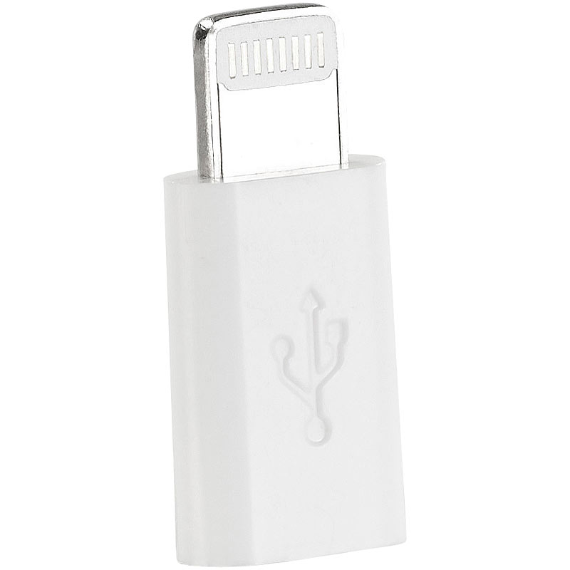 Adapter Micro-USB auf 8-Pin, zum Laden von iPhone 5/6/7/8/10 u.v.m.